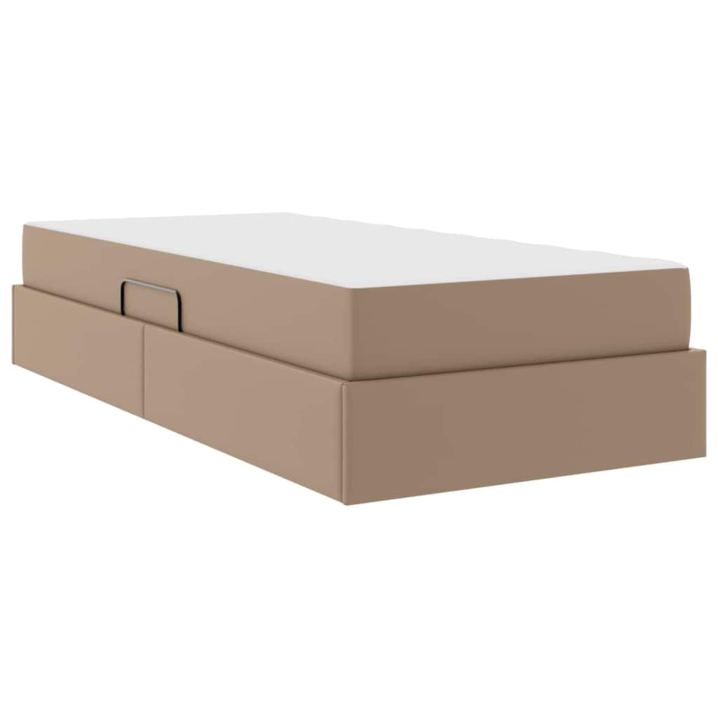 vidaXL Łóżko z miejscem na przechowywanie i materacem 2 pcs Cappuccino
