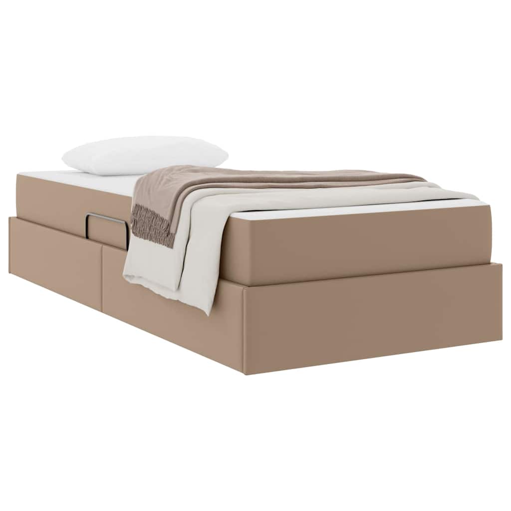 vidaXL Łóżko z miejscem na przechowywanie i materacem 2 pcs Cappuccino