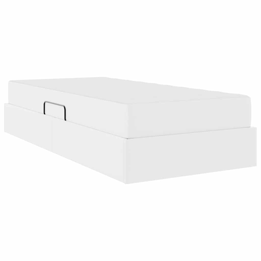 vidaXL Łóżko z miejscem na przechowywanie i materacem 2 pcs Biały