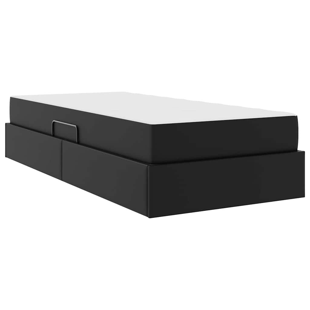 vidaXL Łóżko z miejscem na przechowywanie i materacem 2 pcs Czarny