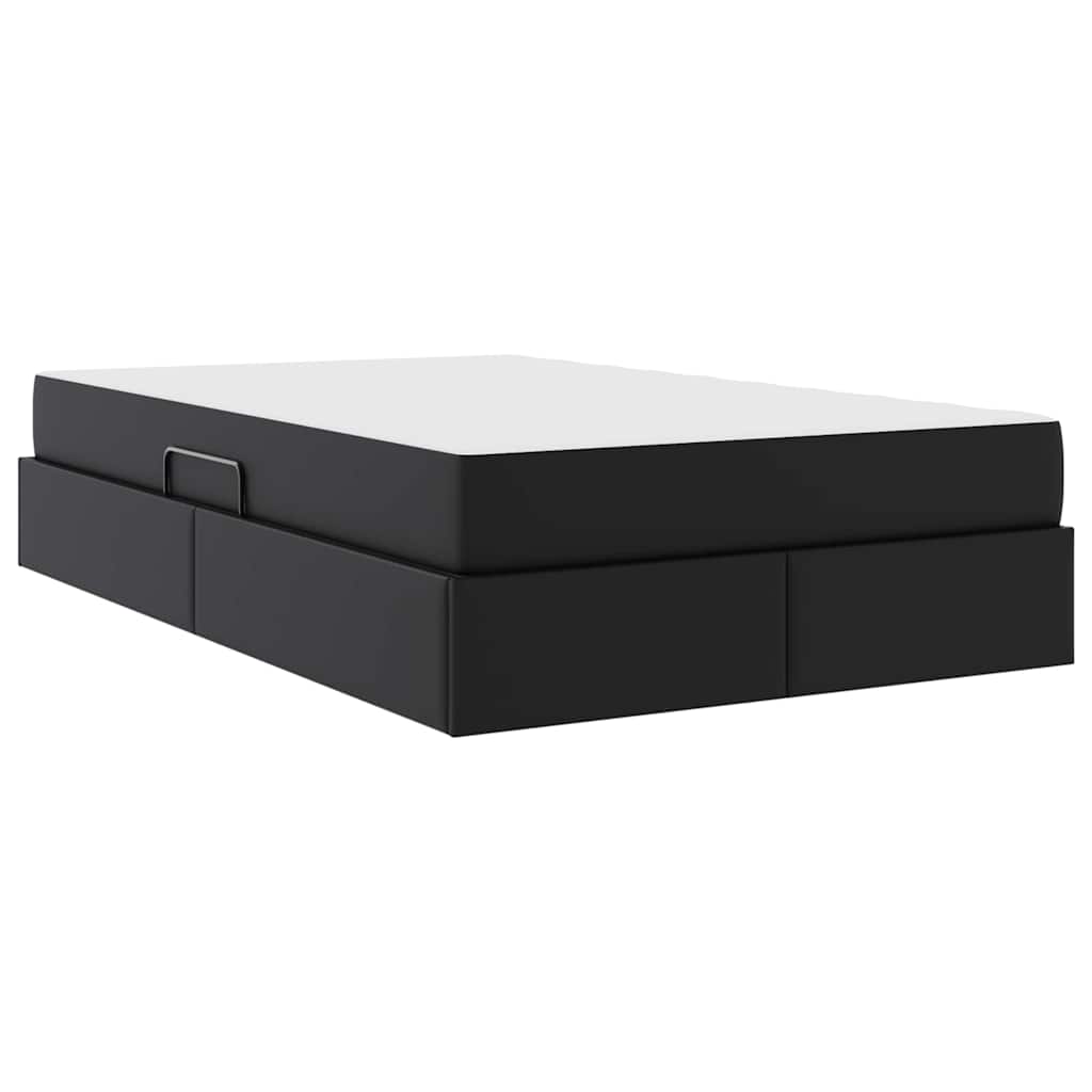 vidaXL Łóżko z miejscem na przechowywanie i materacem 2 pcs Czarny