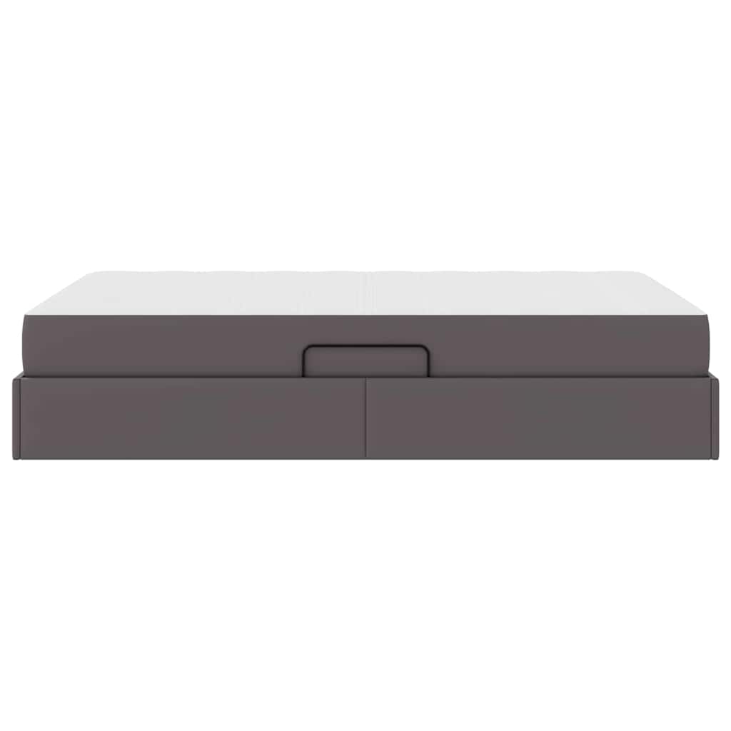 vidaXL Łóżko z miejscem na przechowywanie i materacem 2 pcs Szary