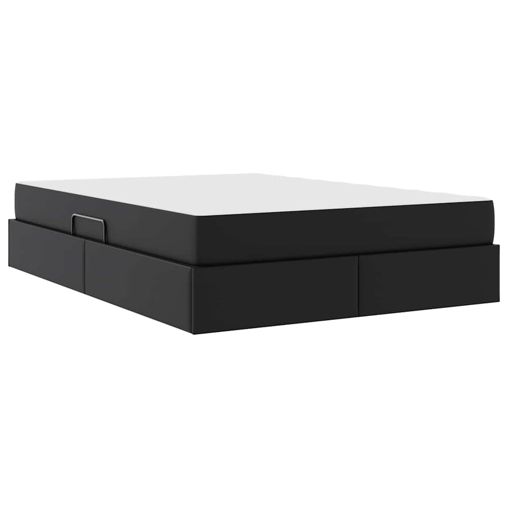vidaXL Łóżko z miejscem na przechowywanie i materacem 2 pcs Czarny