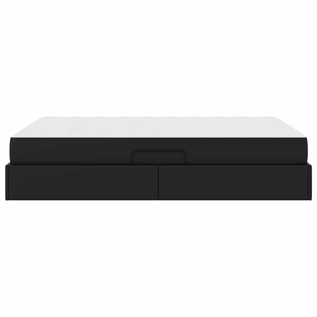 vidaXL Łóżko z miejscem na przechowywanie i materacem 2 pcs Czarny