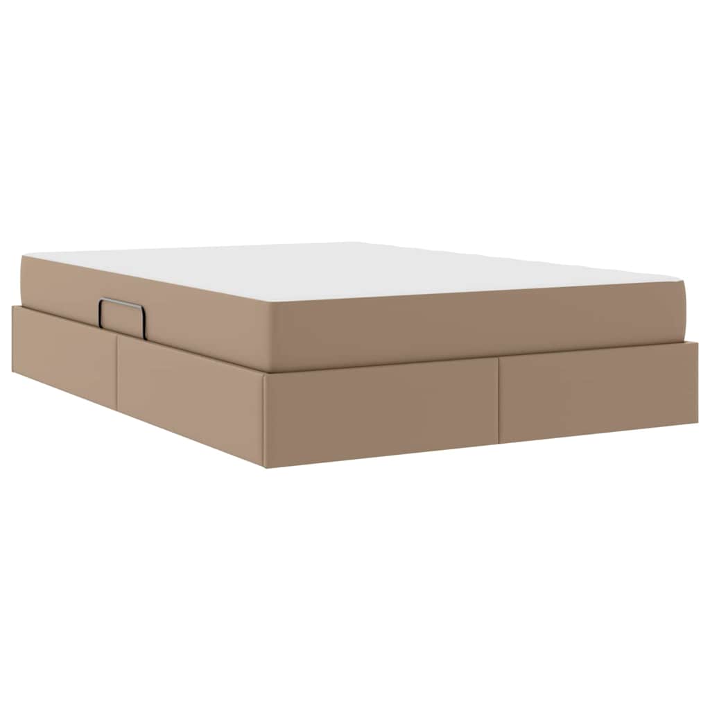 vidaXL Łóżko z miejscem na przechowywanie i materacem 2 pcs Cappuccino
