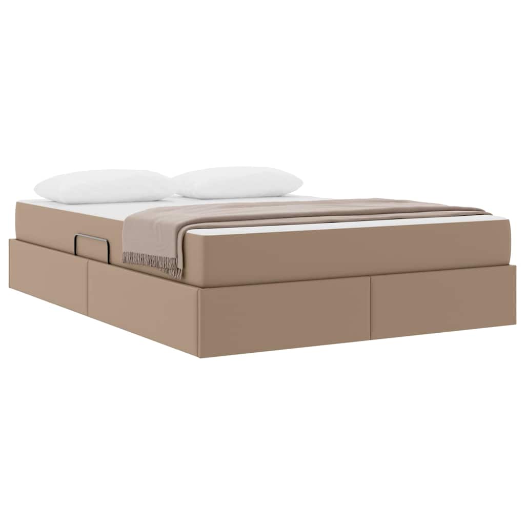 vidaXL Łóżko z miejscem na przechowywanie i materacem 2 pcs Cappuccino