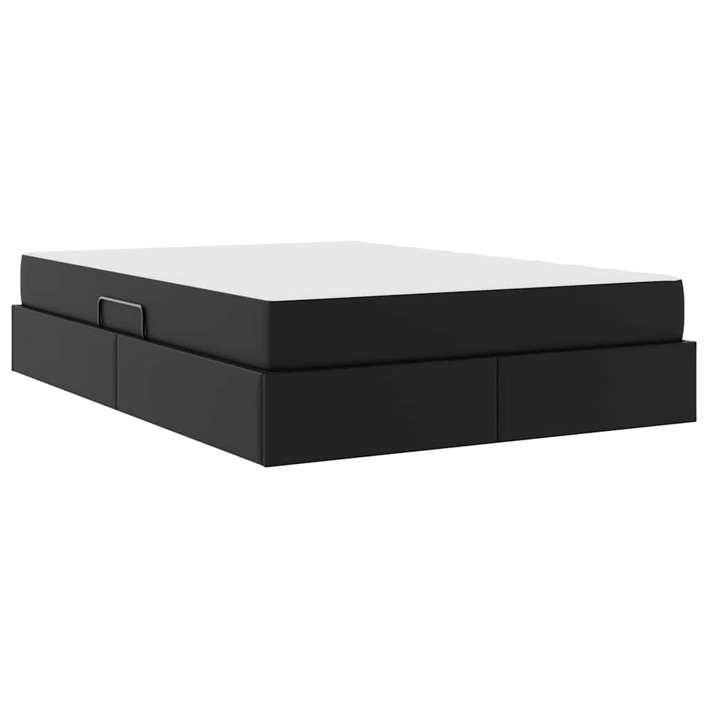 vidaXL Łóżko z miejscem na przechowywanie i materacem 2 pcs Czarny