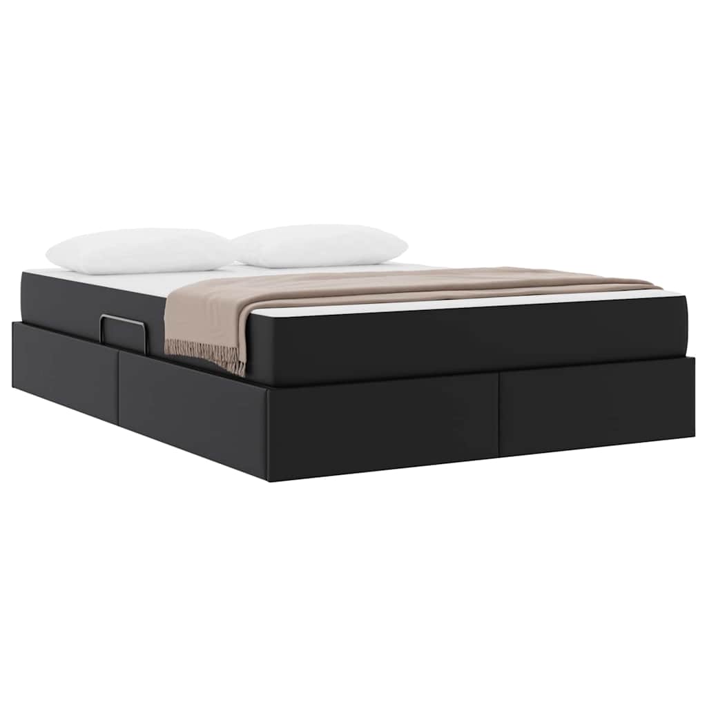 vidaXL Łóżko z miejscem na przechowywanie i materacem 2 pcs Czarny