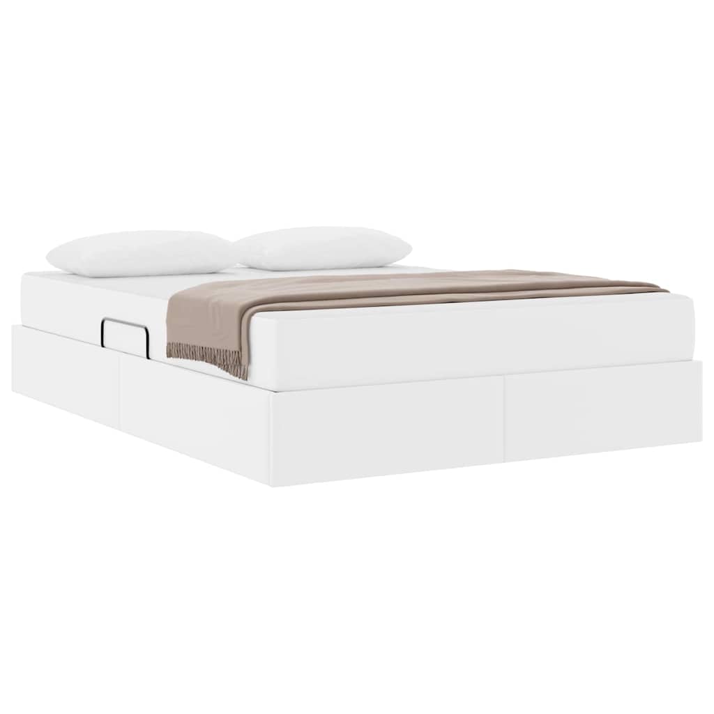 vidaXL Łóżko z miejscem na przechowywanie i materacem 2 pcs Biały