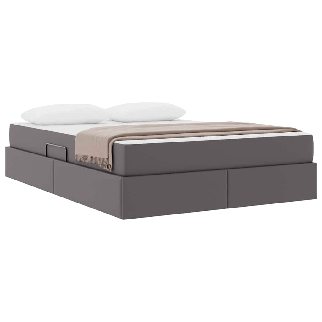 vidaXL Łóżko z miejscem na przechowywanie i materacem 2 pcs Szary