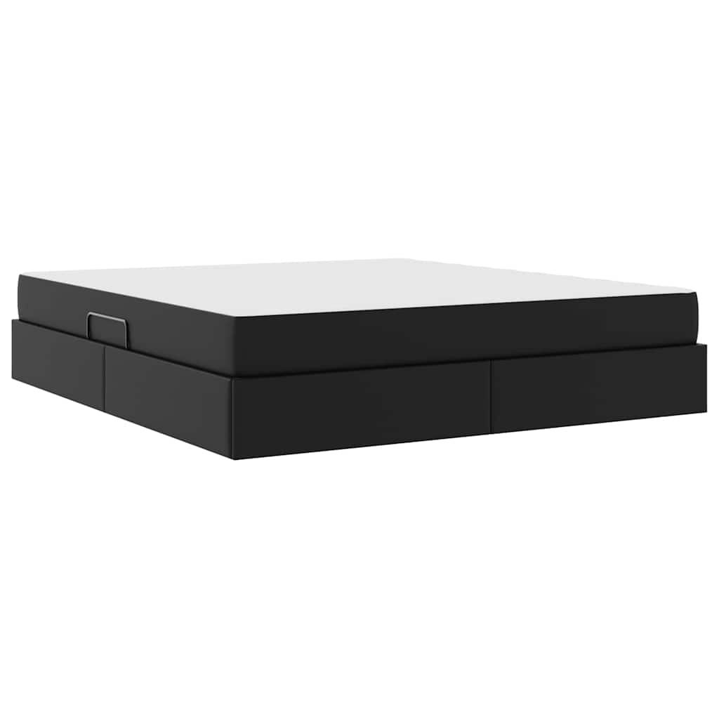 vidaXL Łóżko z miejscem na przechowywanie i materacem 2 pcs Czarny