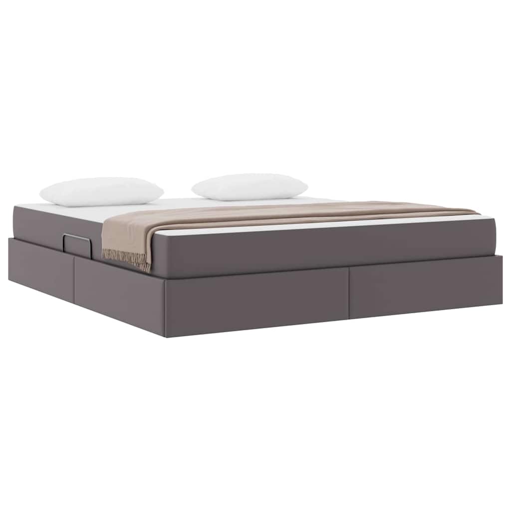 vidaXL Łóżko z miejscem na przechowywanie i materacem 2 pcs Szary
