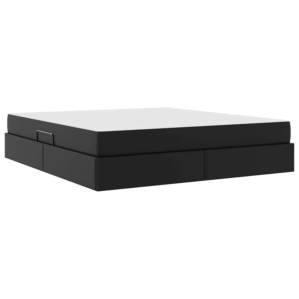 vidaXL Łóżko z miejscem na przechowywanie i materacem 2 pcs Czarny