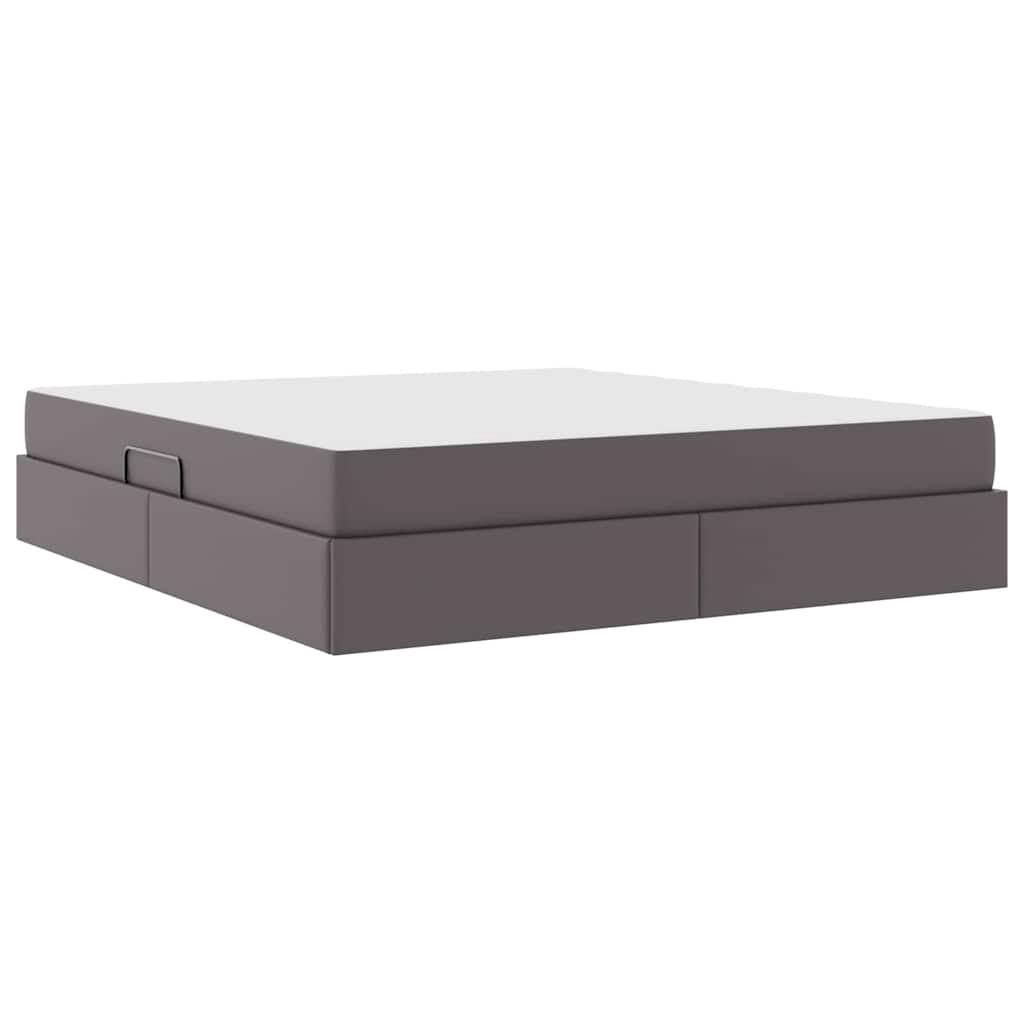 vidaXL Łóżko z miejscem na przechowywanie i materacem 2 pcs Szary