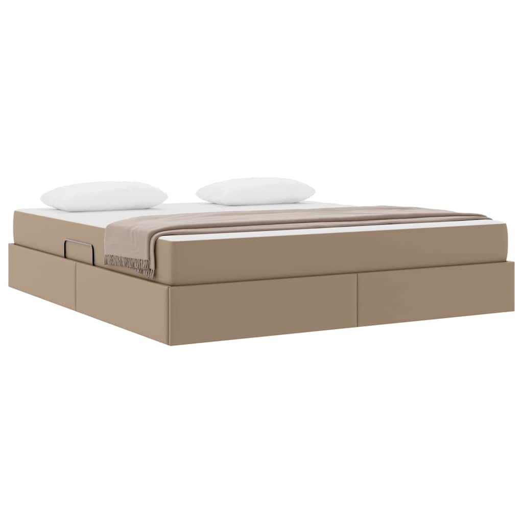 vidaXL Łóżko z miejscem na przechowywanie i materacem 2 pcs Cappuccino
