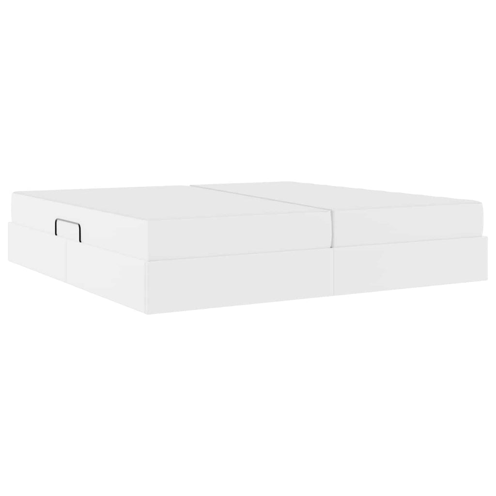 vidaXL Łóżko z miejscem na przechowywanie i materacem 2 pcs Biały