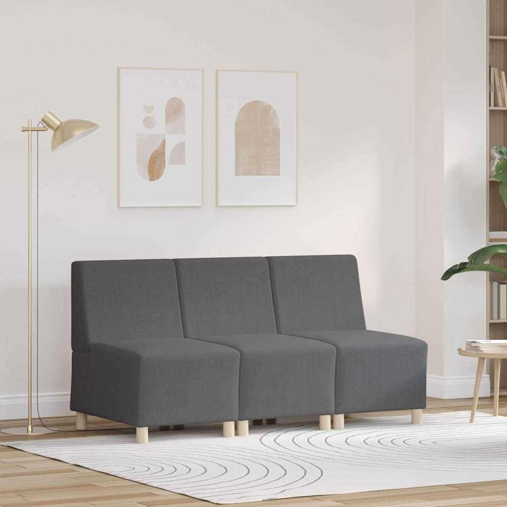 vidaXL Modułowa sofa bez podłokietników 3 pcs Ciemnoszary