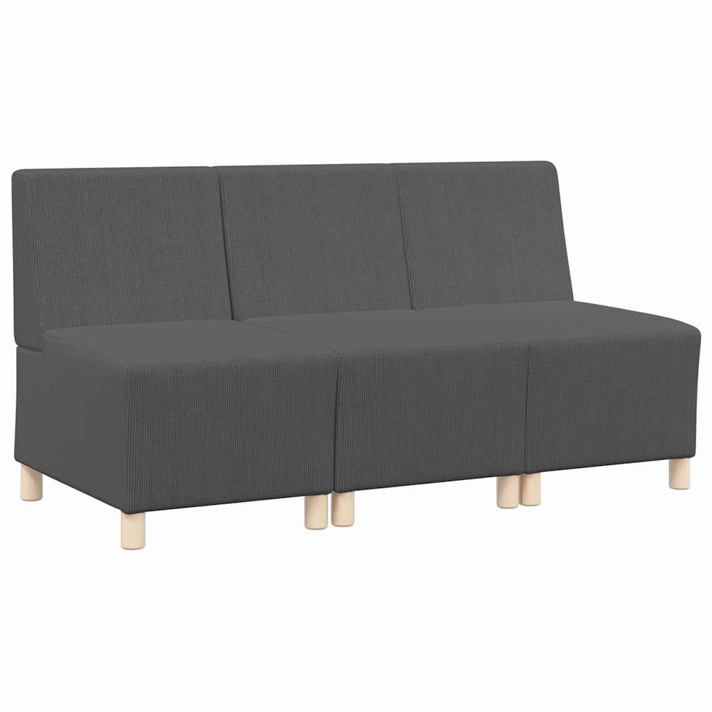 vidaXL Modułowa sofa bez podłokietników 3 pcs Ciemnoszary