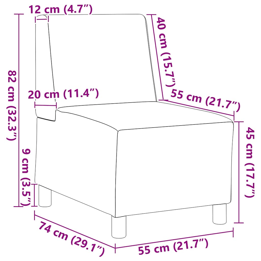 vidaXL Modułowa sofa bez podłokietników 3 pcs Ciemnoszary
