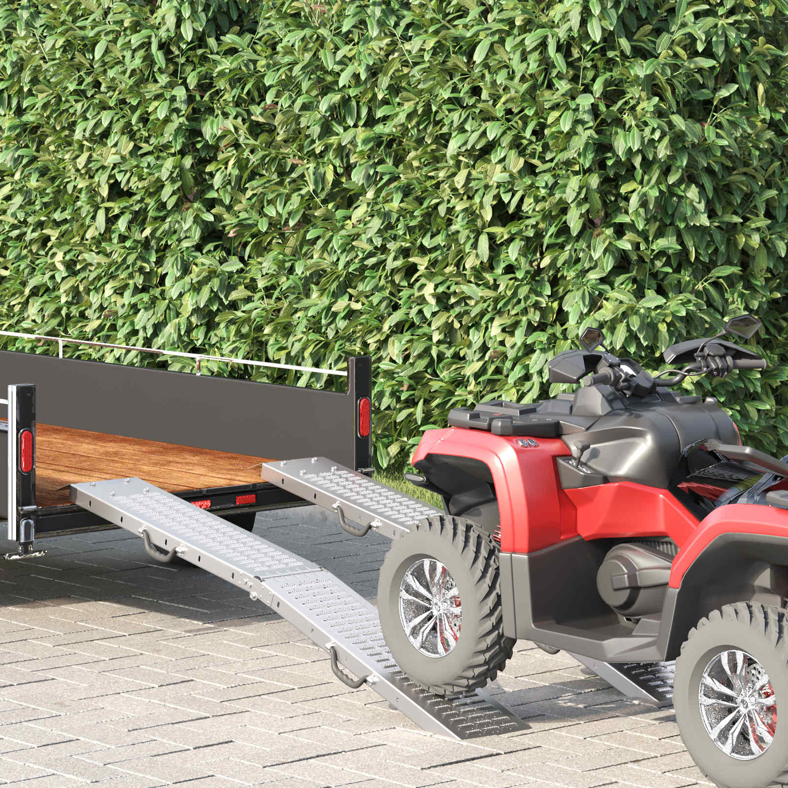 vidaXL Składana rampa 200kg na rampę 2 pcs Srebrny 166 x 23 x 4,5 cm