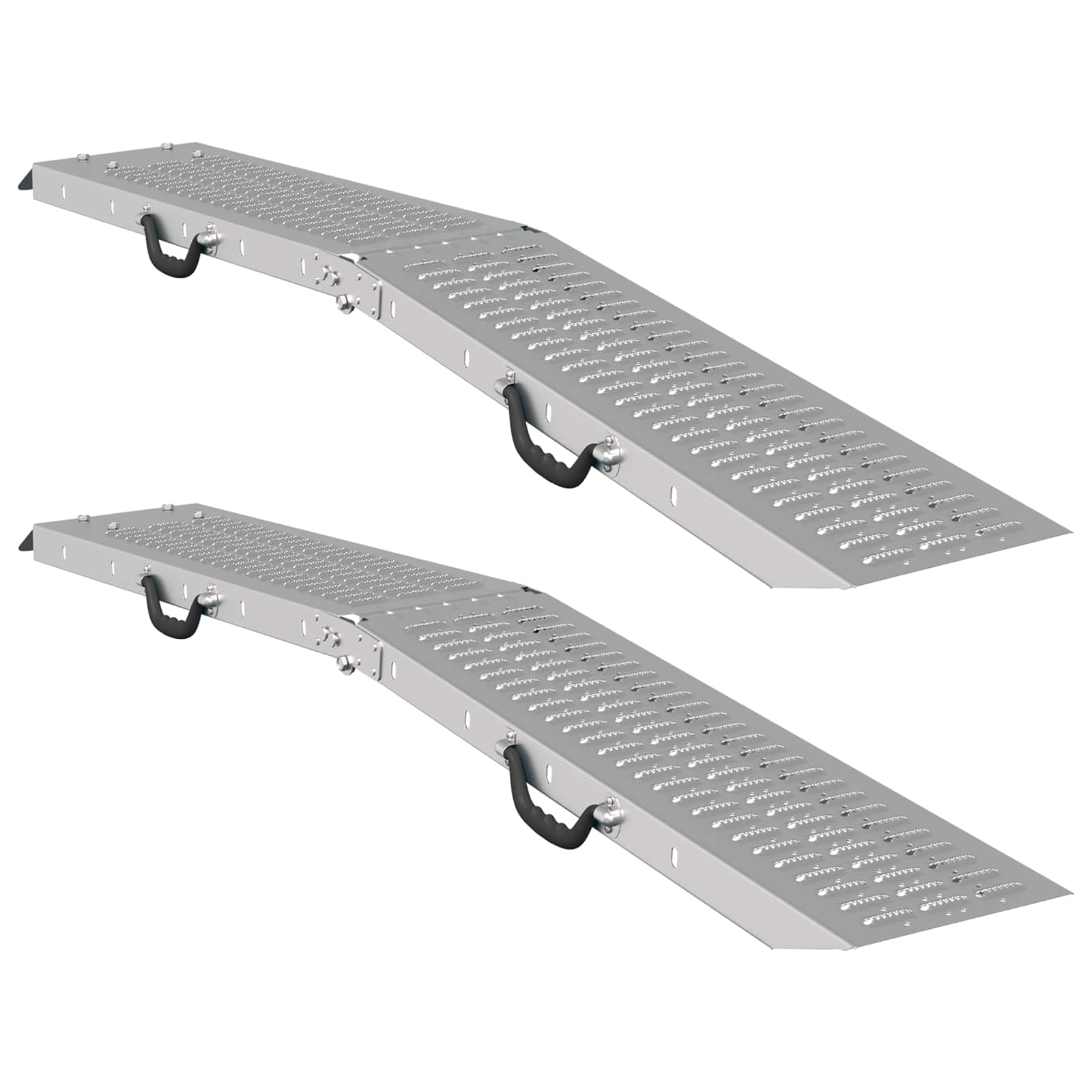vidaXL Składana rampa 200kg na rampę 2 pcs Srebrny 166 x 23 x 4,5 cm
