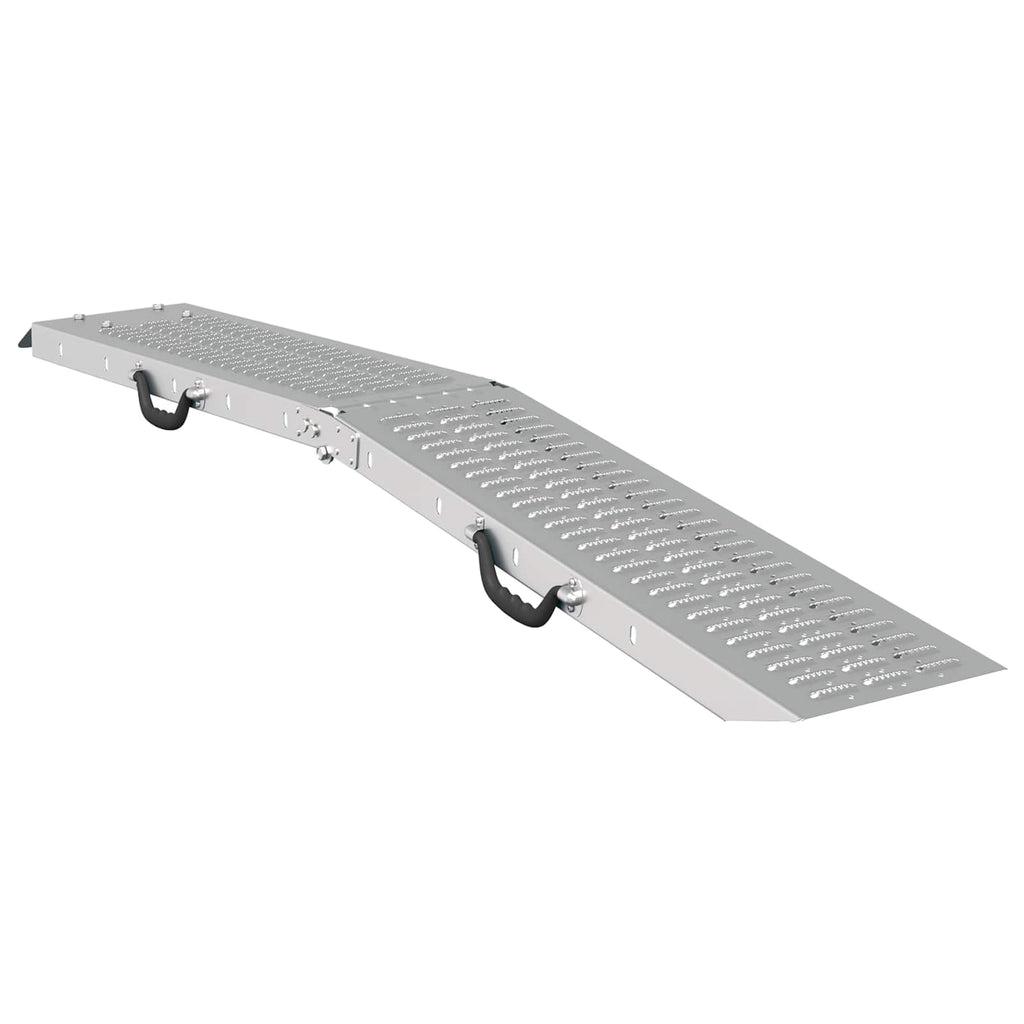 vidaXL Składana rampa 200kg na rampę 2 pcs Srebrny 166 x 23 x 4,5 cm