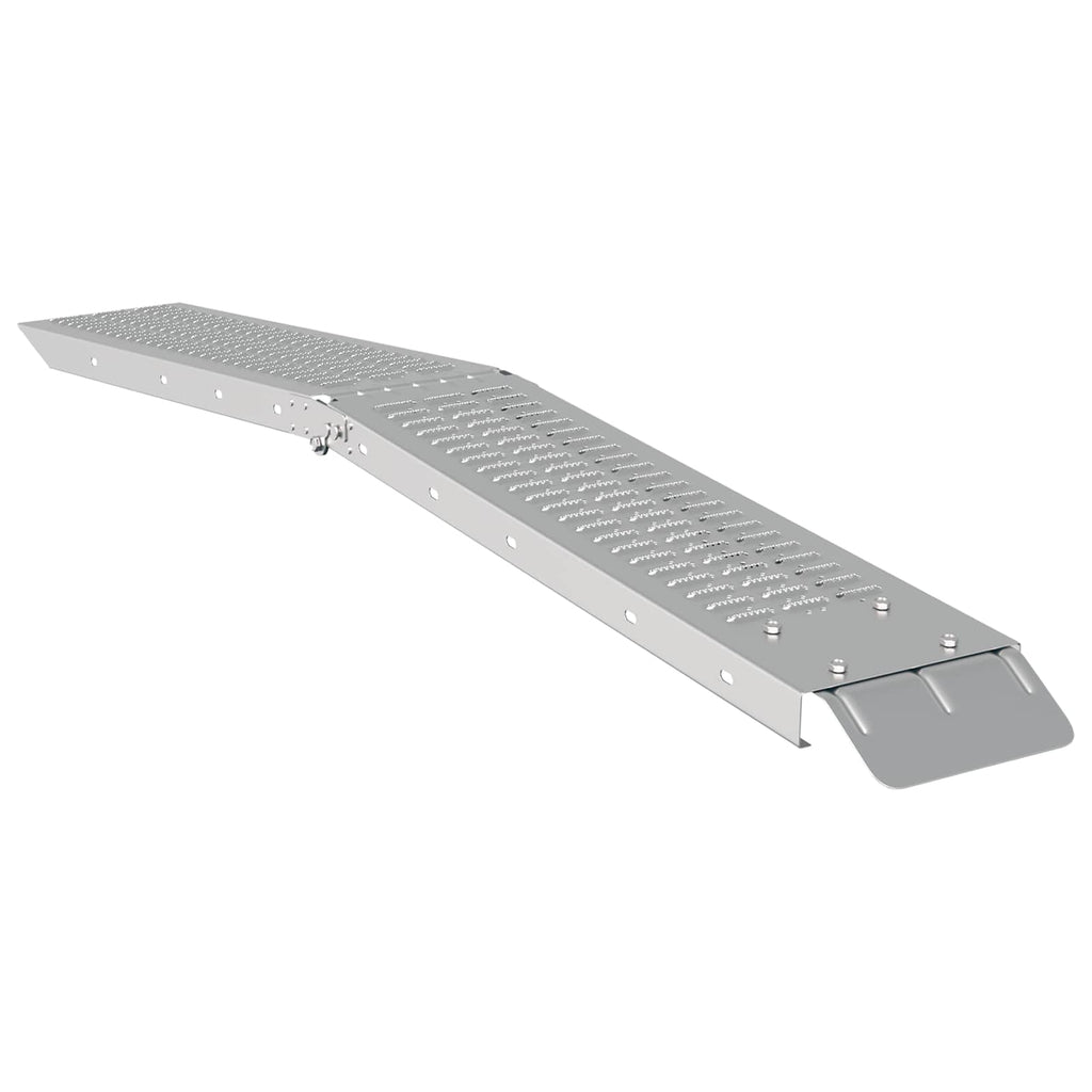 vidaXL Składana rampa 200kg na rampę 2 pcs Srebrny 166 x 23 x 4,5 cm
