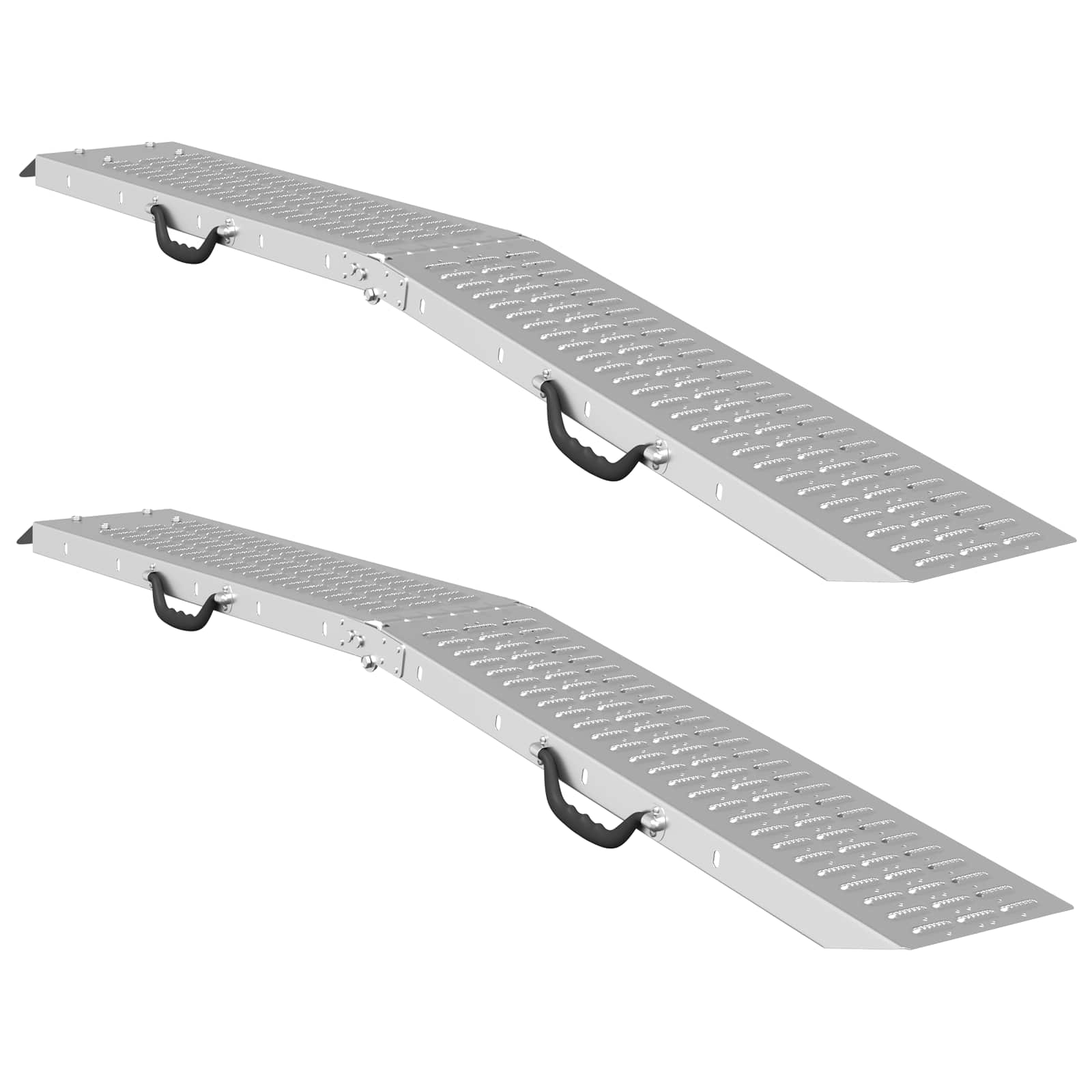 vidaXL Składana rampa 200kg na rampę 2 pcs Srebrny 186 x 23 x 4,5 cm