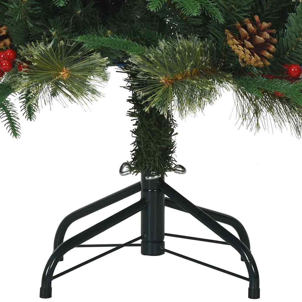 vidaXL Sztuczna choinka z zawiasami Zielony 120 cm PVC, PE i Stal