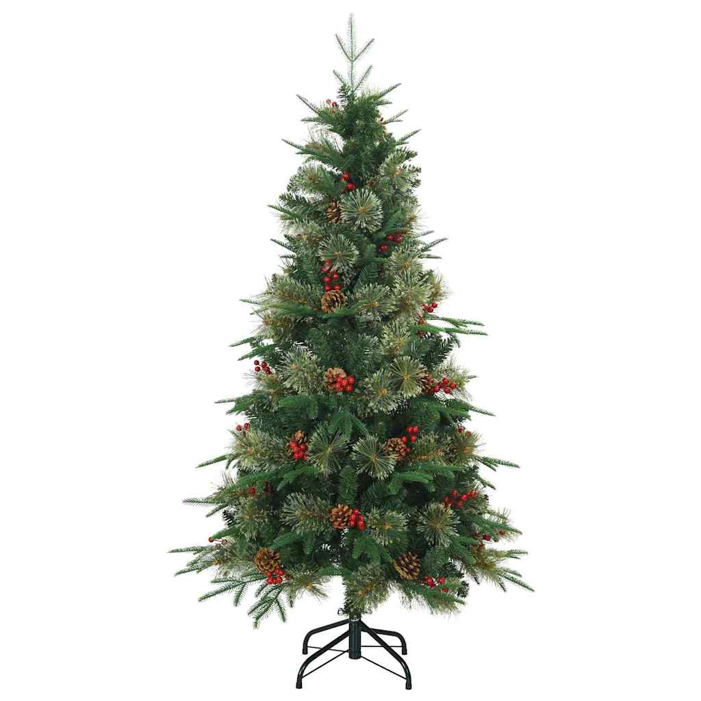 vidaXL Sztuczna choinka z zawiasami Zielony 120 cm PVC, PE i Stal