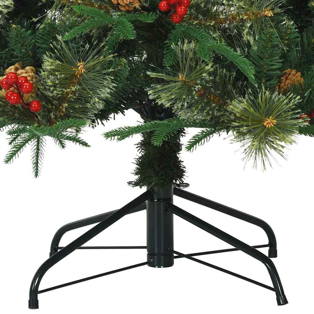 vidaXL Sztuczna choinka z zawiasami Zielony 210 cm PVC, PE i Stal