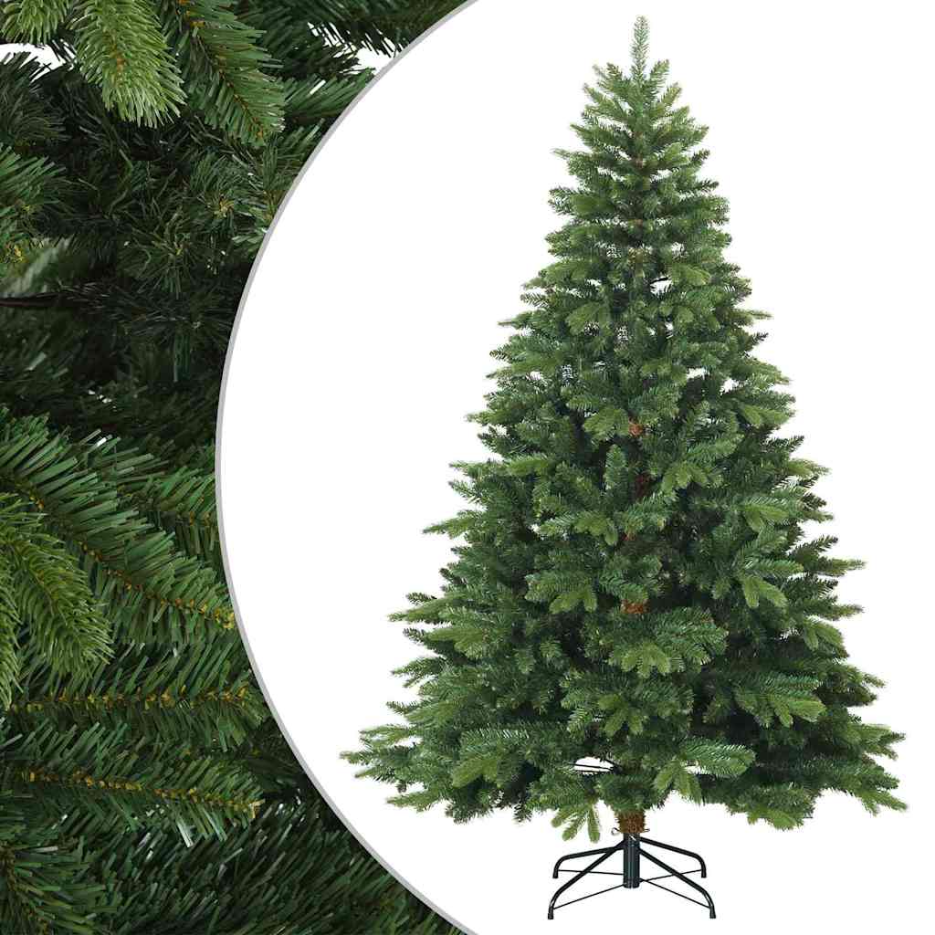vidaXL Sztuczna choinka z zawiasami Zielony 240 cm PVC, PE i stal