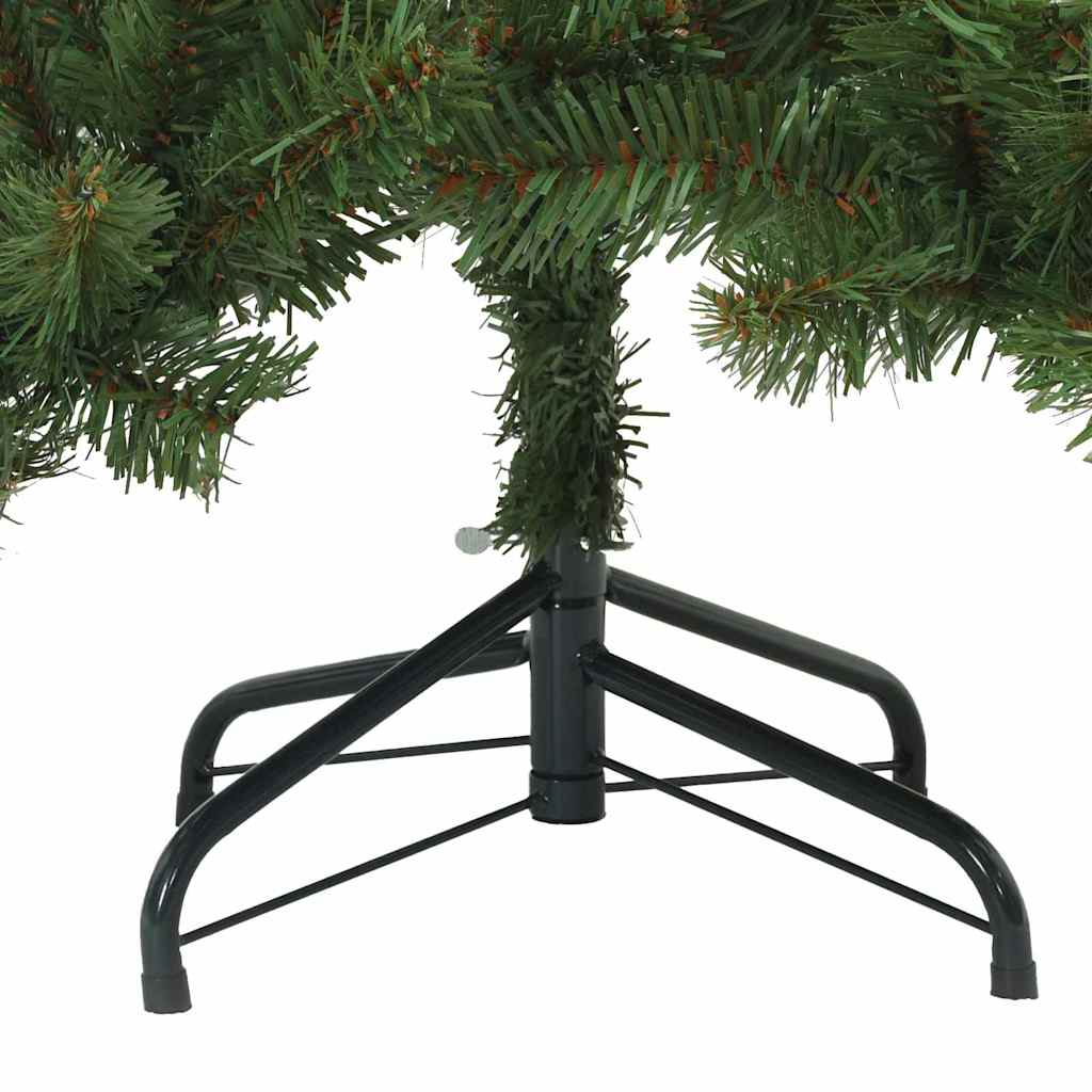 vidaXL Sztuczna choinka z zawiasami Zielony 150 cm PVC, stal