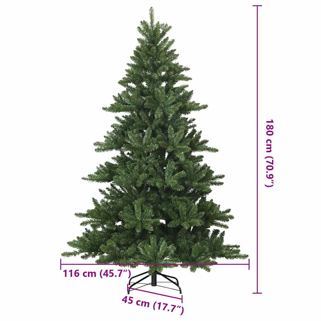 vidaXL Sztuczna choinka z zawiasami Zielony 180 cm PVC, stal
