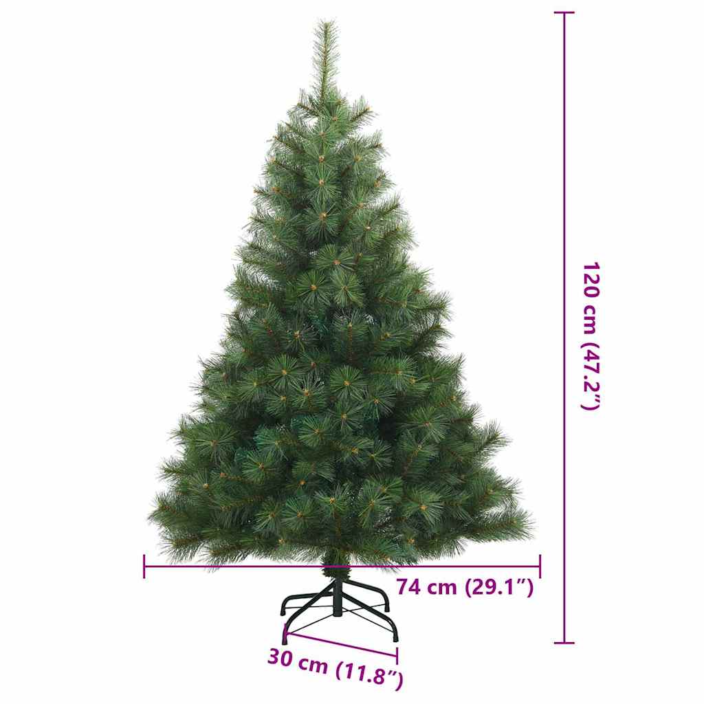 vidaXL Sztuczna choinka z zawiasami Zielony 120 cm PVC, stal