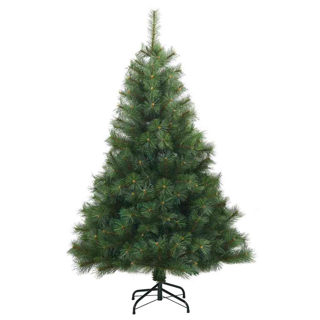 vidaXL Sztuczna choinka z zawiasami Zielony 150 cm PVC, stal