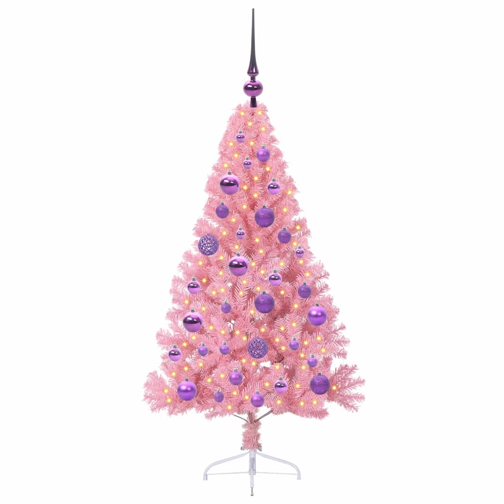 vidaXL Sztuczna choinka z oświetleniem na Boże Narodzenie 120 cm PVC