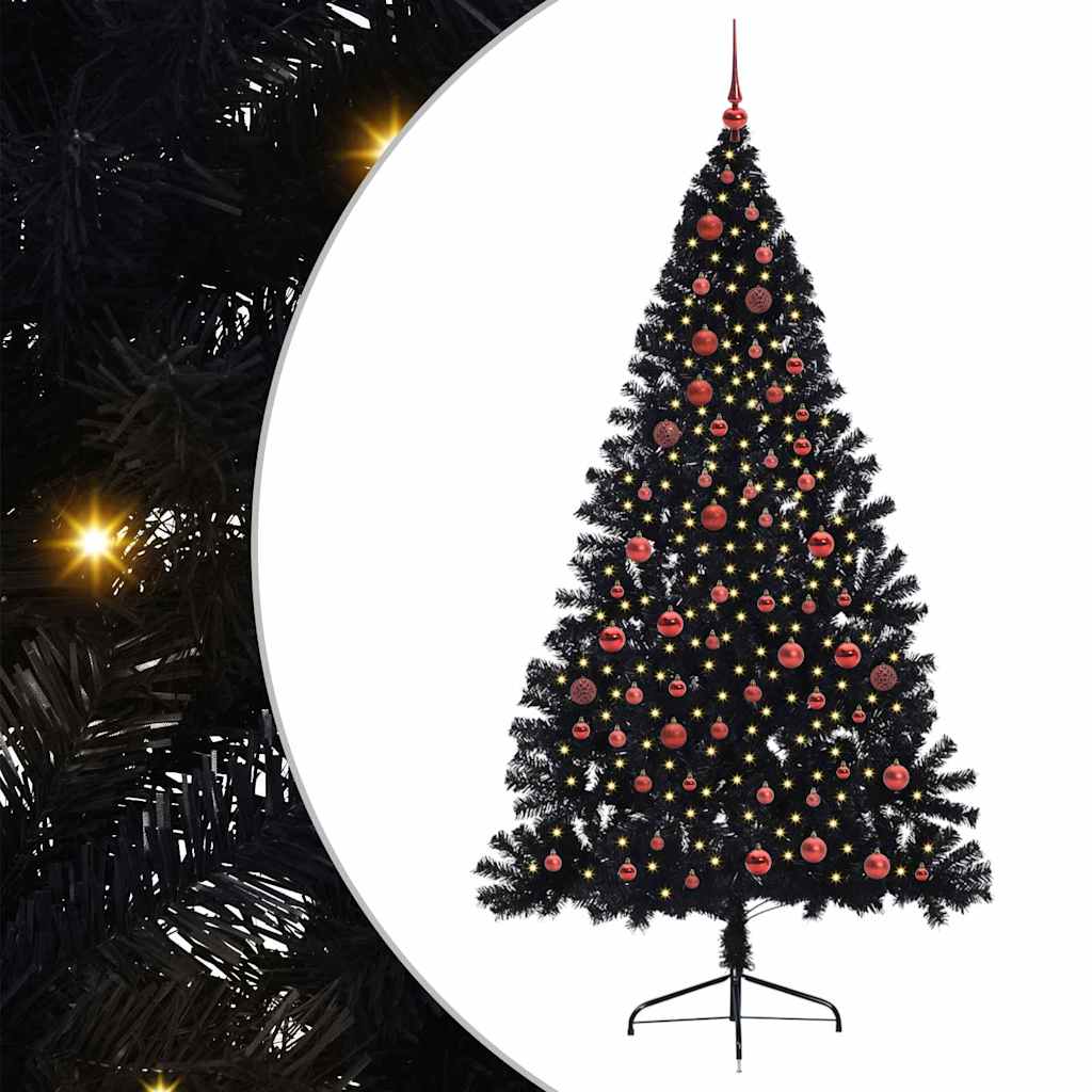 vidaXL Sztuczna choinka z oświetleniem na Boże Narodzenie 210 cm PVC