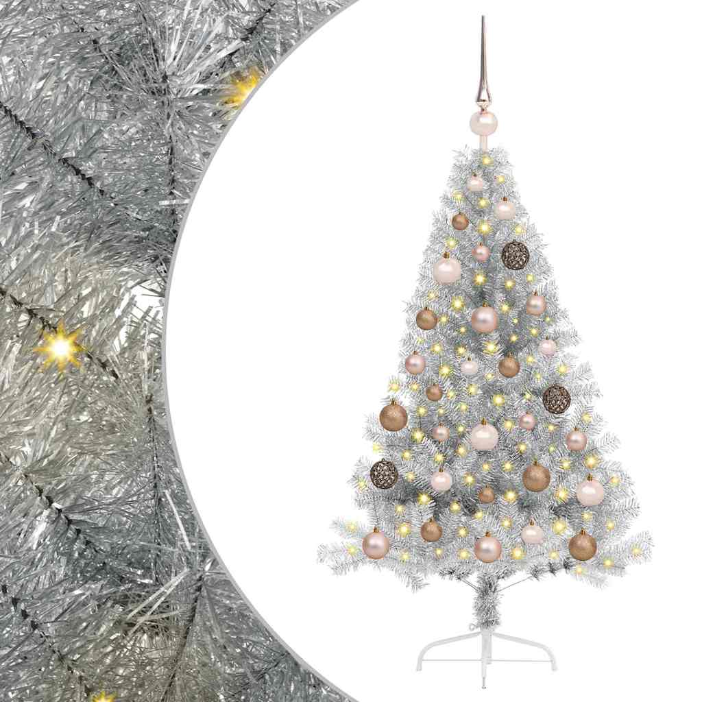 vidaXL Sztuczna choinka z oświetleniem na Boże Narodzenie 120 cm PET
