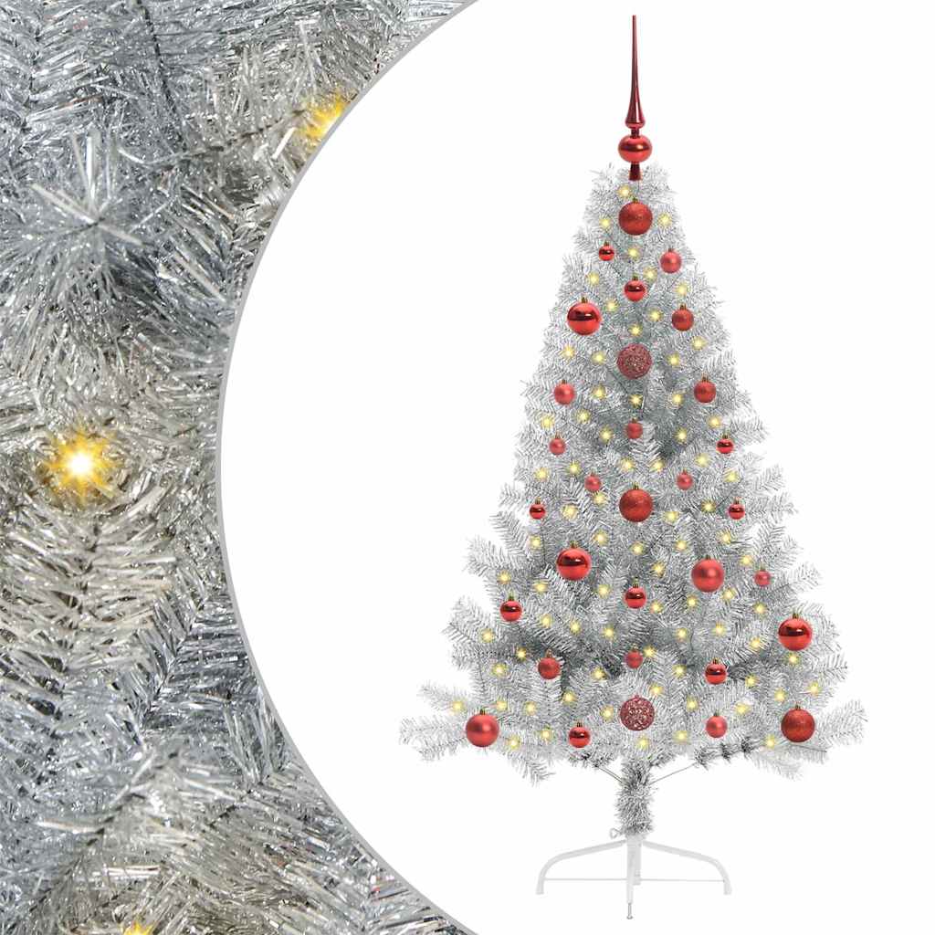 vidaXL Sztuczna choinka z oświetleniem na Boże Narodzenie 120 cm PET