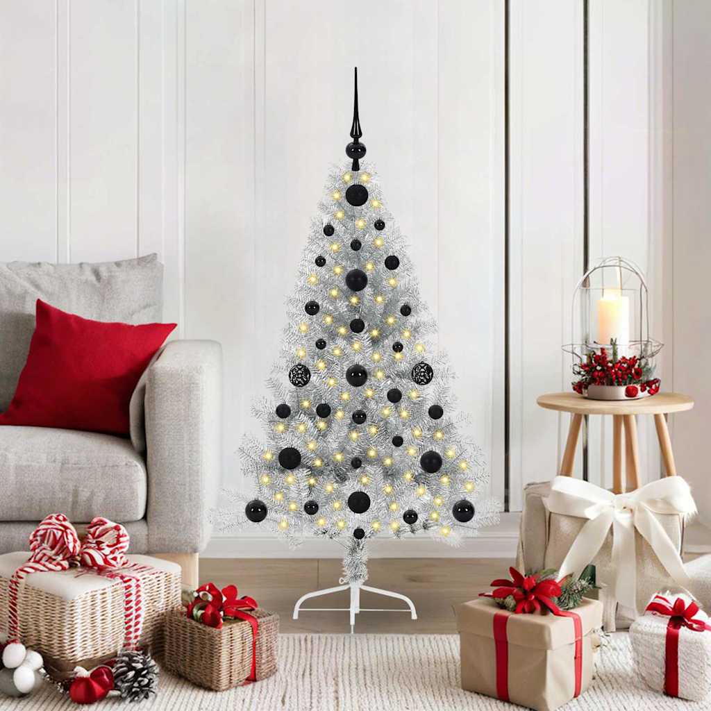 vidaXL Sztuczna choinka z oświetleniem na Boże Narodzenie 120 cm PET