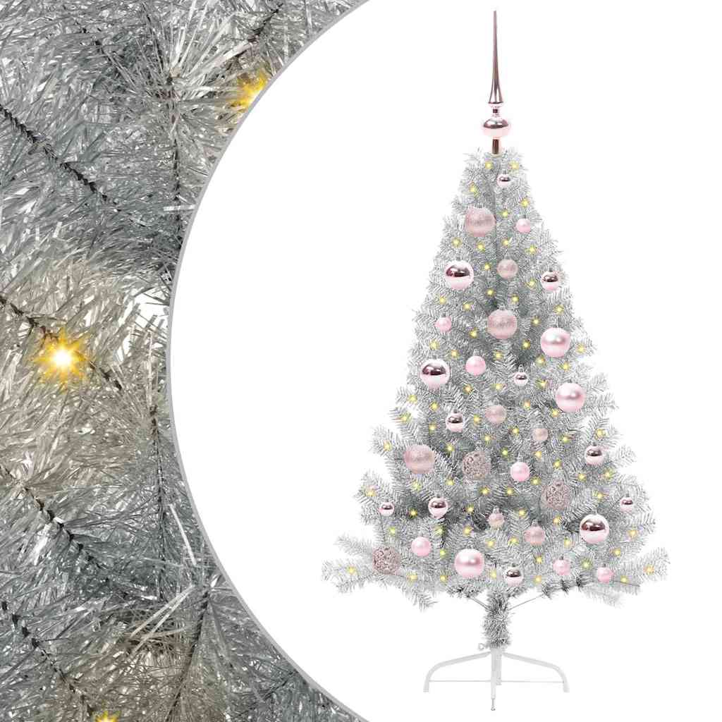 vidaXL Sztuczna choinka z oświetleniem na Boże Narodzenie 120 cm PET