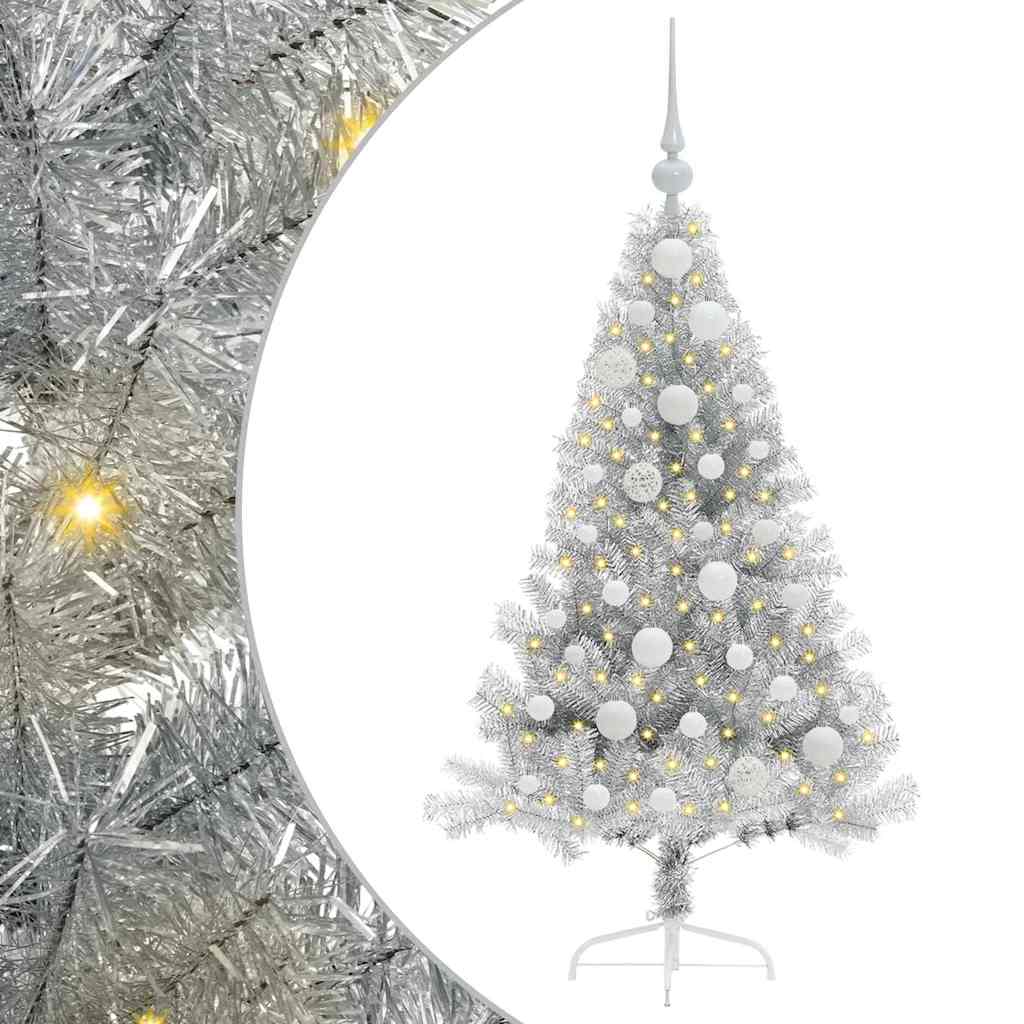 vidaXL Sztuczna choinka z oświetleniem na Boże Narodzenie 120 cm PET