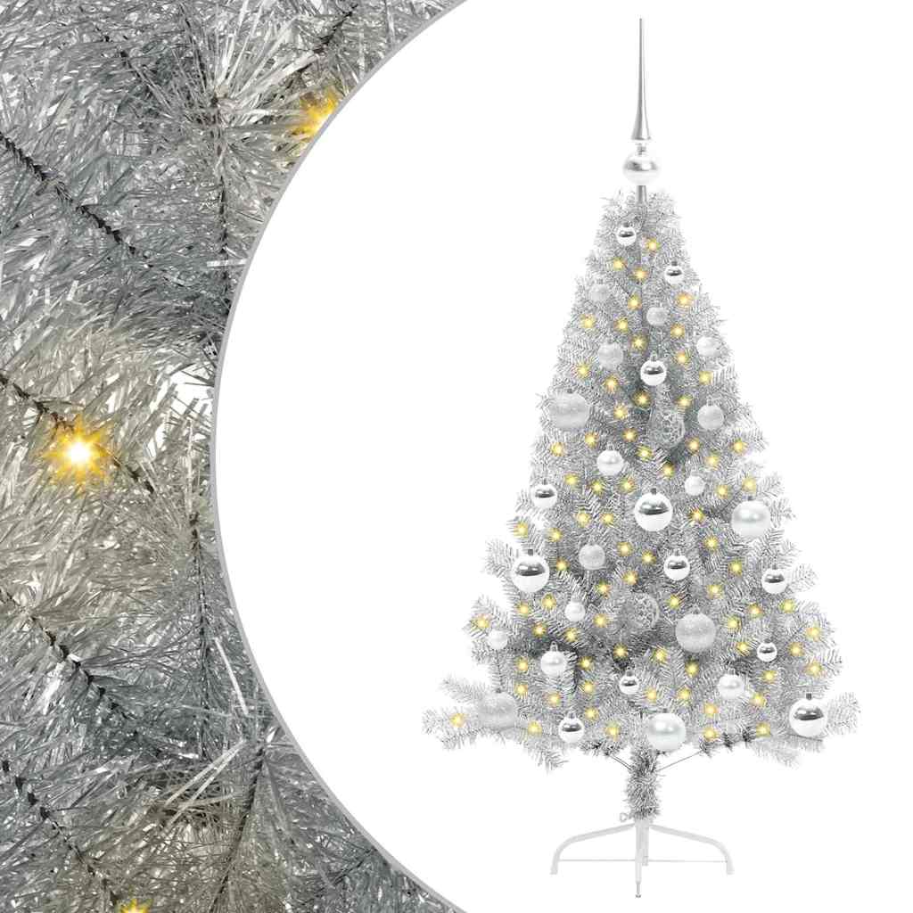 vidaXL Sztuczna choinka z oświetleniem na Boże Narodzenie 120 cm PET