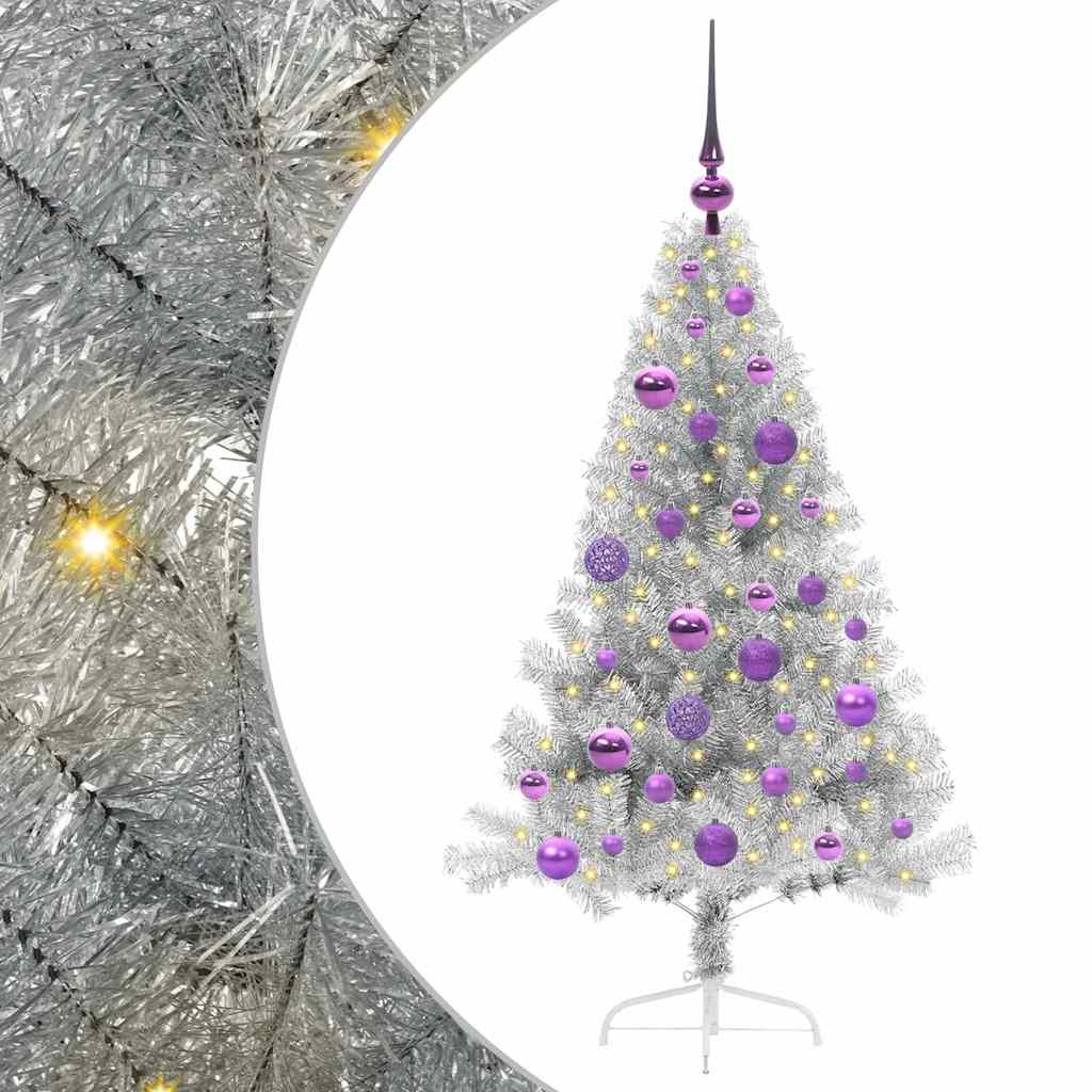 vidaXL Sztuczna choinka z oświetleniem na Boże Narodzenie 120 cm PET