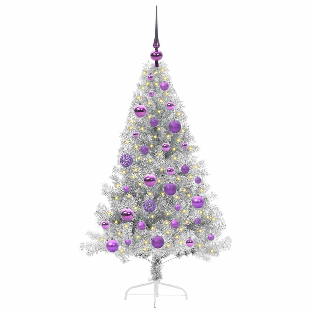vidaXL Sztuczna choinka z oświetleniem na Boże Narodzenie 120 cm PET