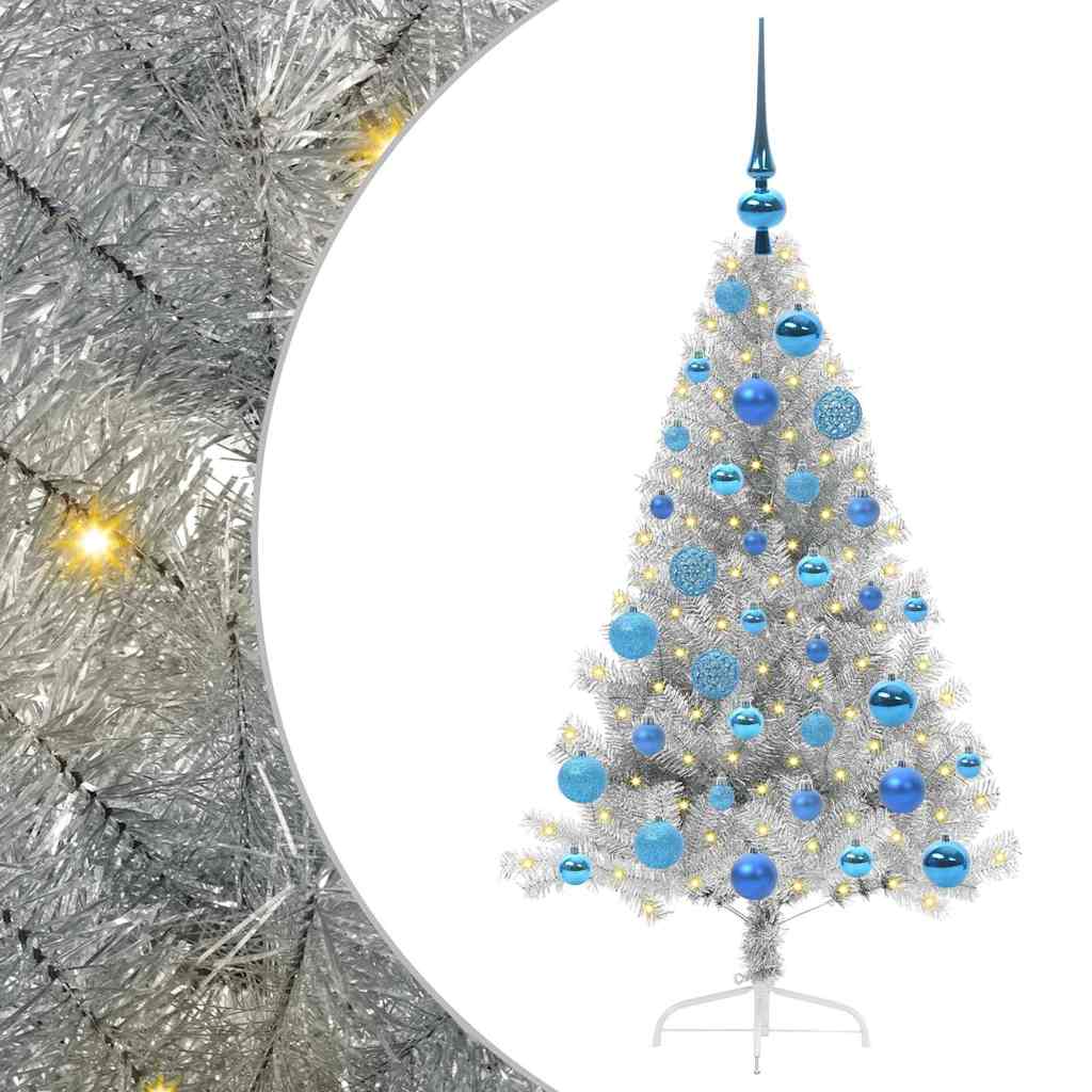 vidaXL Sztuczna choinka z oświetleniem na Boże Narodzenie 120 cm PET
