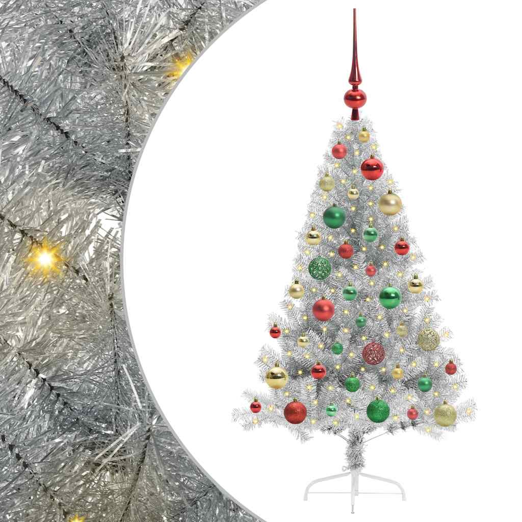 vidaXL Sztuczna choinka z oświetleniem na Boże Narodzenie 120 cm PET