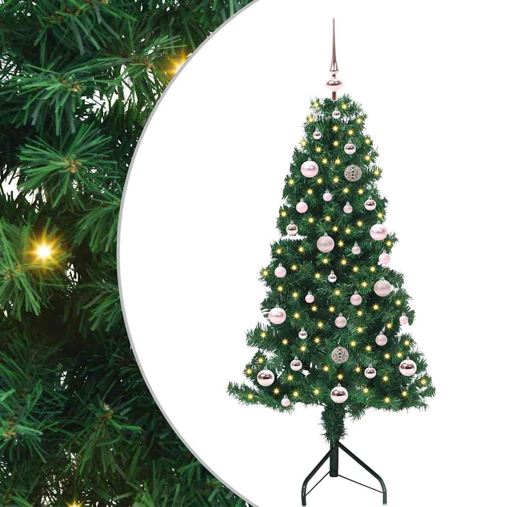 vidaXL Rogowa Sztuczna Choinka z podstawą Zielony 150 cm PVC i Metal