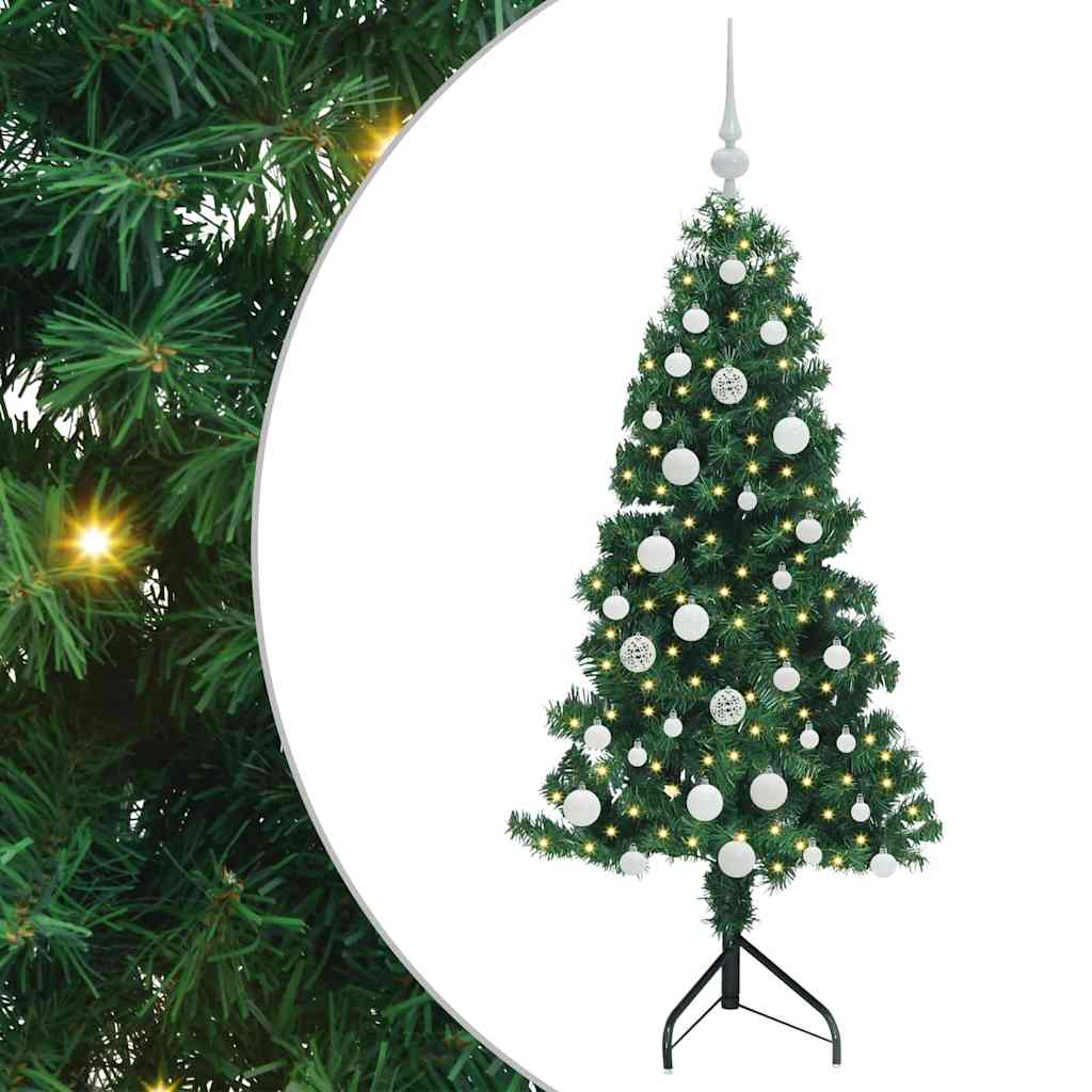 vidaXL Rogowa Sztuczna Choinka z podstawą Zielony 150 cm PVC i Metal